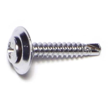 Self-Drilling Screw, #8 X 1 In, Black Chrometint Pan Head Phillips Drive, 15 PK